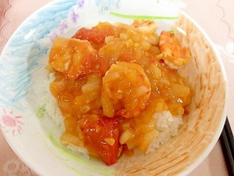 子供も大好きエビチリ丼